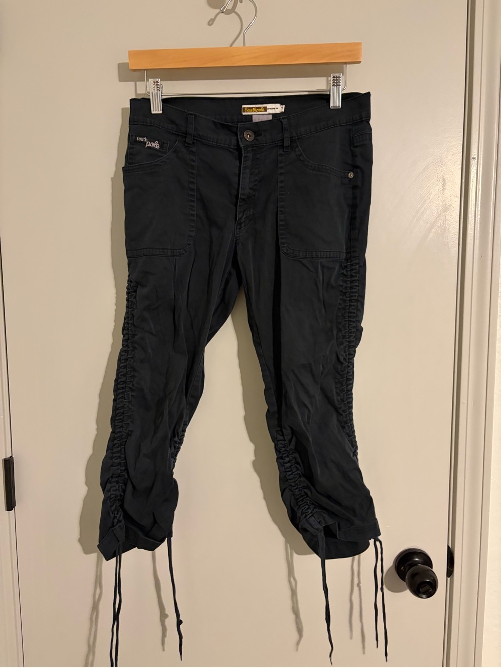 Black Ruched Ankle Cargo Jeans by Joe's Jeans